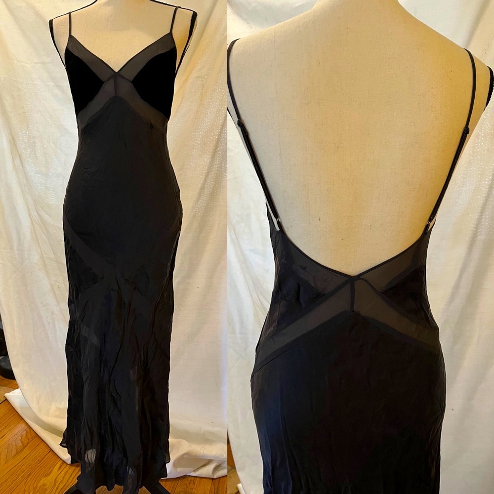 Vintage Y2K Victoria’s Secret Silk sheer cut out Dress 🖤